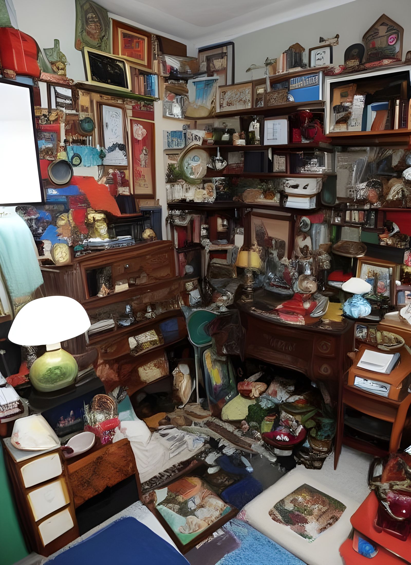 Cluttered Room Filled with Personal Items