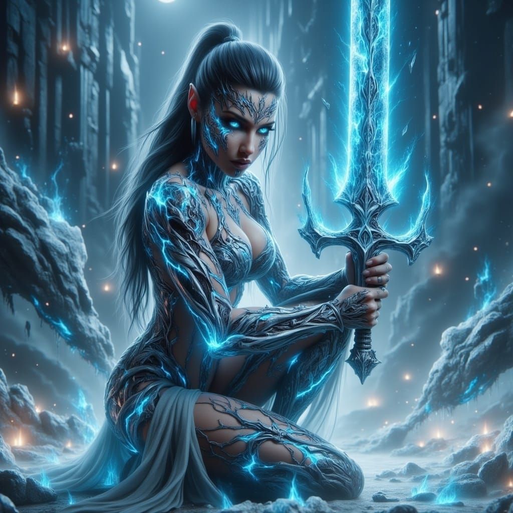 Jessica Biel as an Elven Ice Warrior