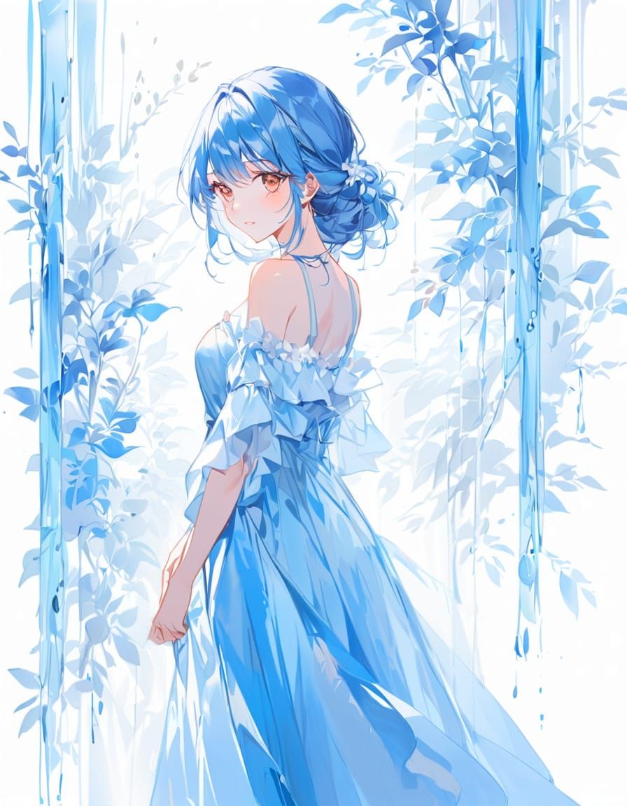 Aquarela Woman in Elegant Portrait