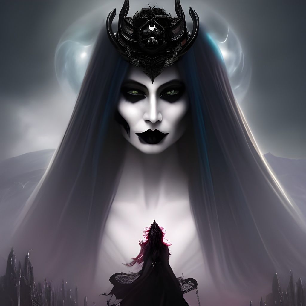 Demonic Gothic Girl: Mixed Media Art