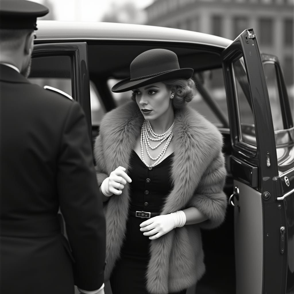 Vintage Hollywood Star Emerges from Luxury Bentley in 1930s ...