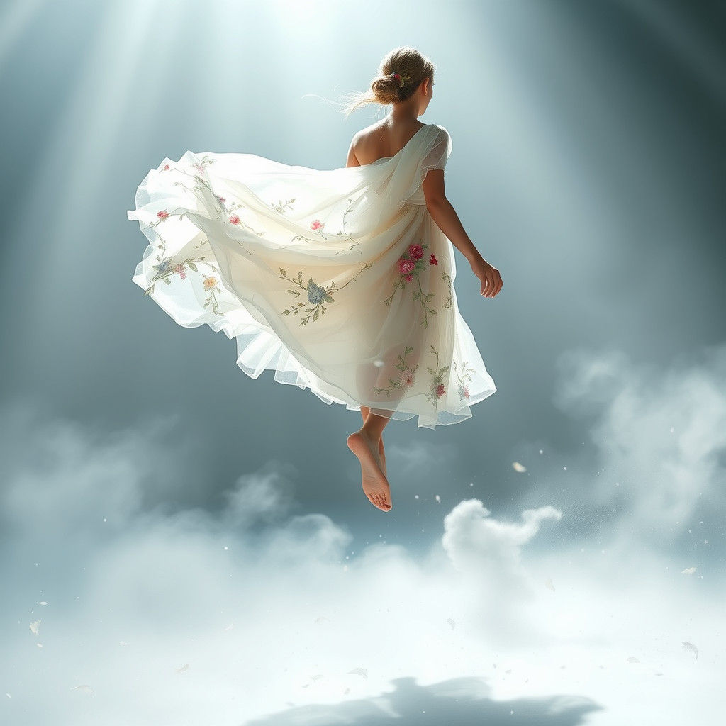 Woman in Floral Dress Steps into Infinity