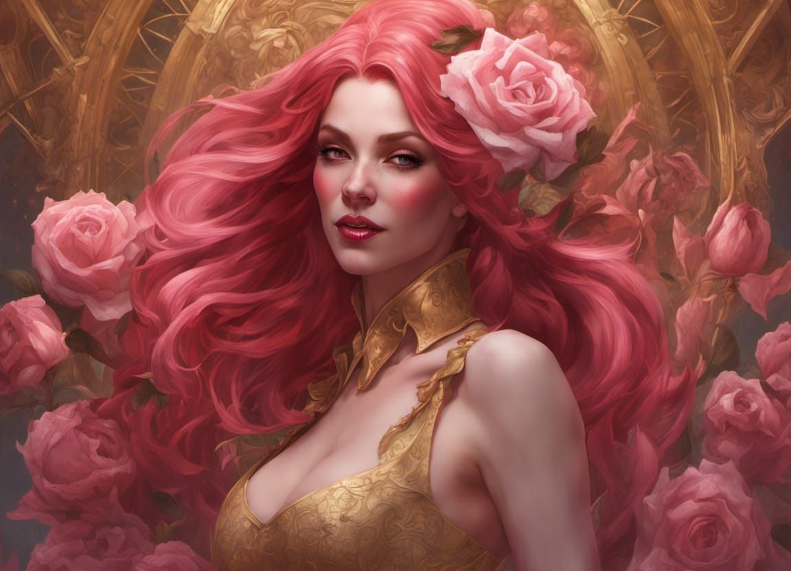 Elegant Vampire Lady Portrait in Hyperrealistic Style