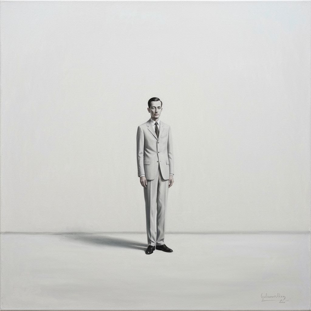 Serene Void: An All-White Oil Painting