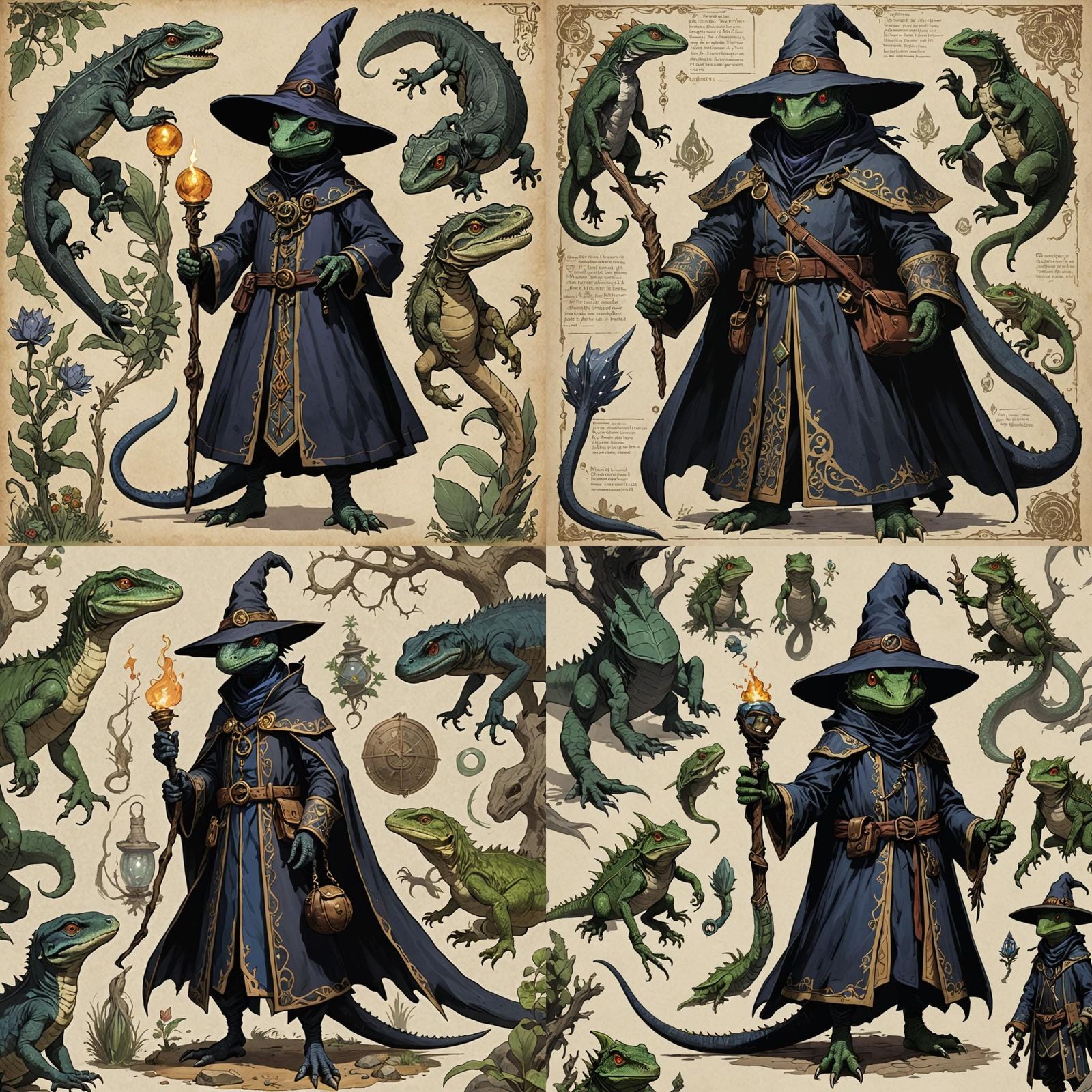 Lizard Folk Black Mage Illustration