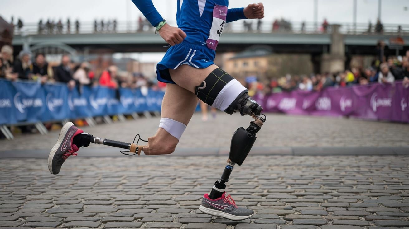 Paralympian Athlete Runs Marathon with Bioprosthetic Legs