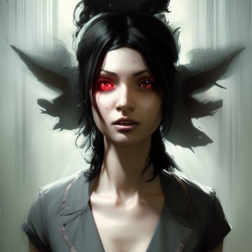 Dark Fantasy Nurse in Hyperdetailed Splash Art