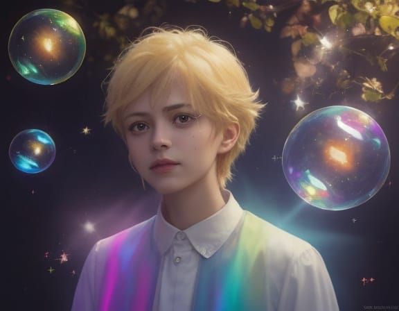 Surreal Golden Hour Aura Glow in Grunge Oil Style