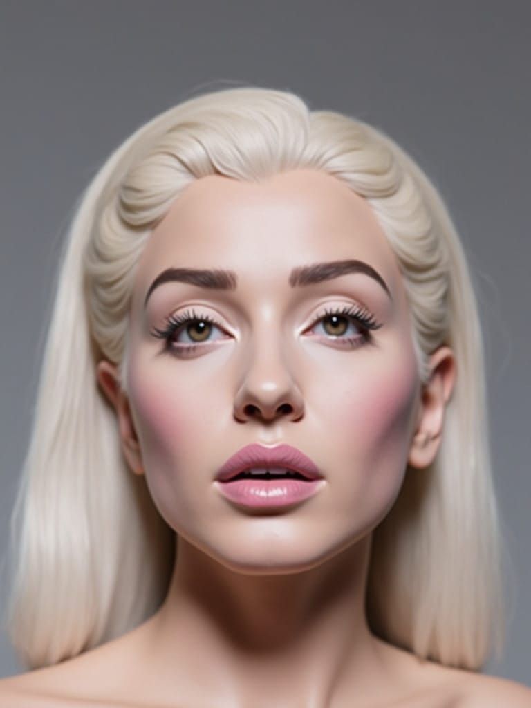 Ethereal Renaissance Beauty in Platinum Blonde Gown