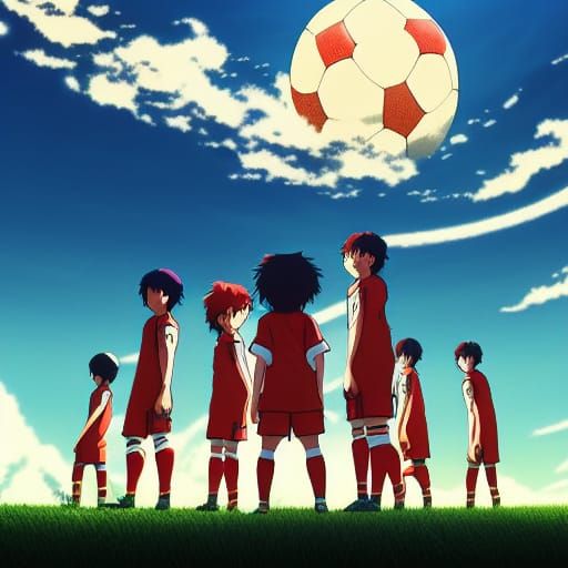 World Cup Soccer in Studio Ghibli Anime Style
