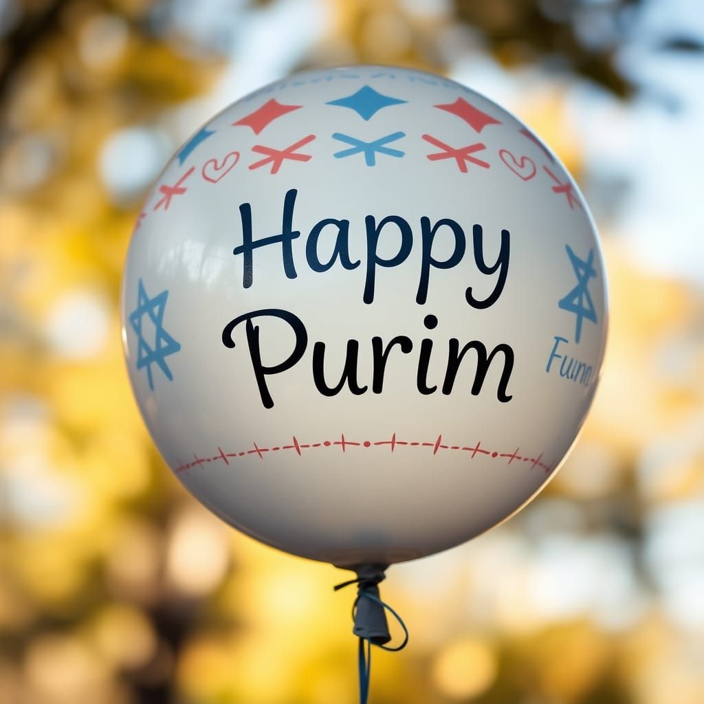 Gas Balloon Celebrating Purim in Vibrant Bokeh