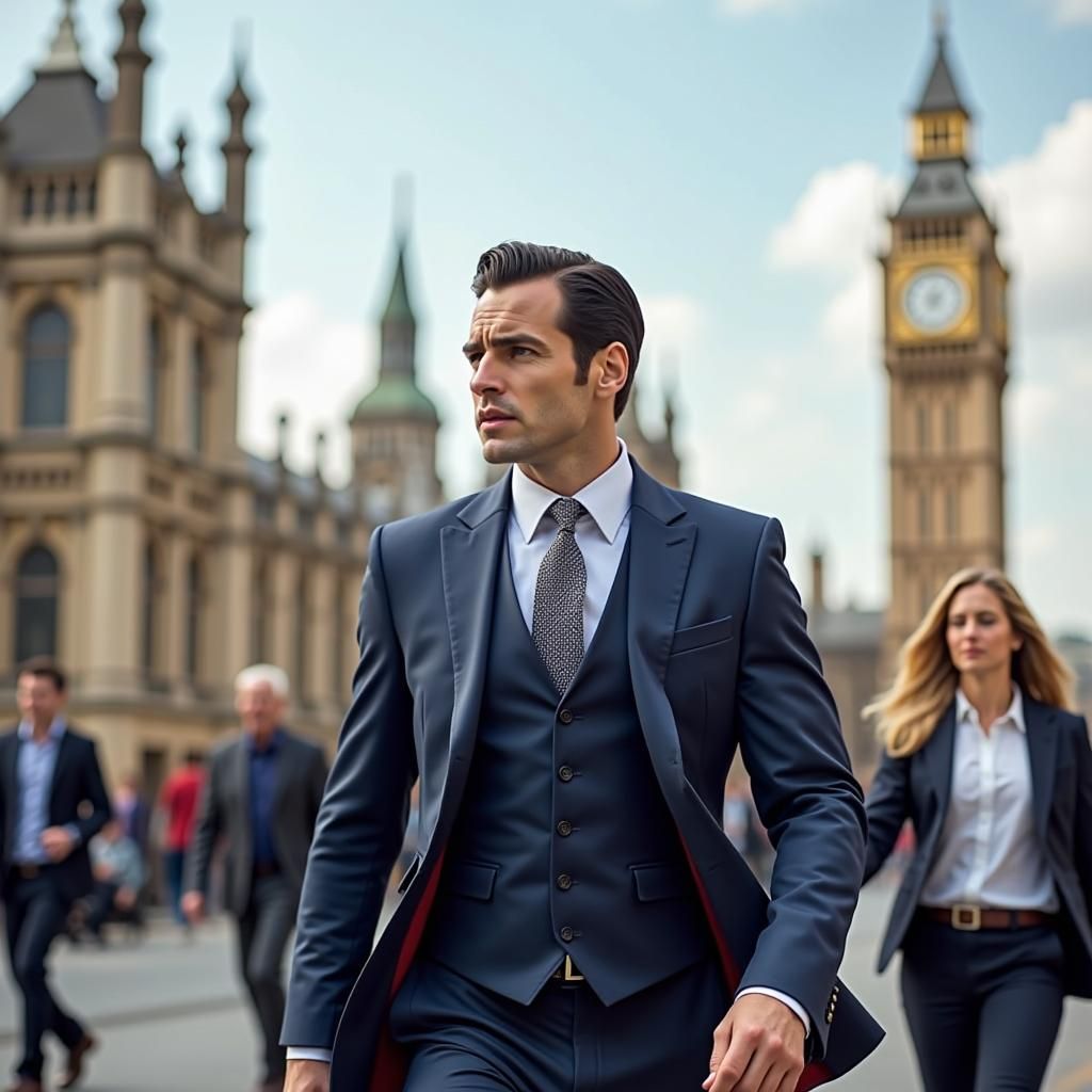 Superman in a Dramatic Cityscape, Comic Book Style