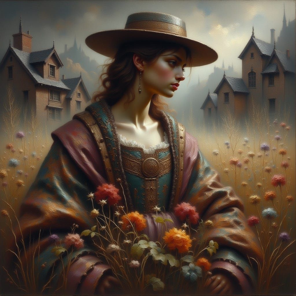 Man with Golden Leaf Dust Effect