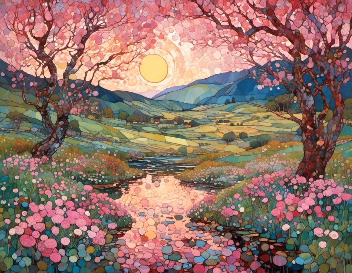 Scottish Spring Landscape in Evening Light, Painted in Soft ...