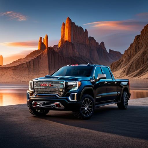 2024 GMC Sierra Denali on Beach: 4k Graphic