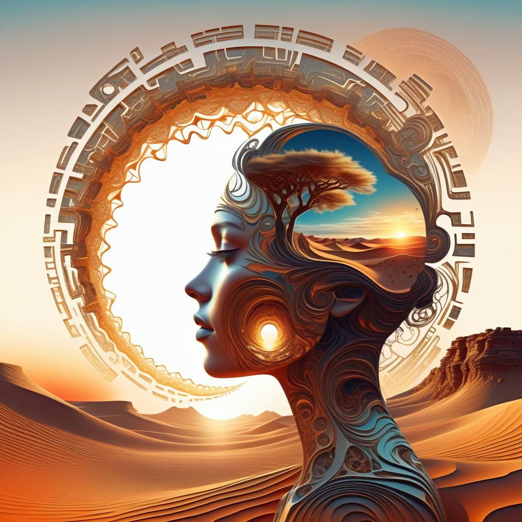 Surreal Mindscape: Digital Double Exposure Art