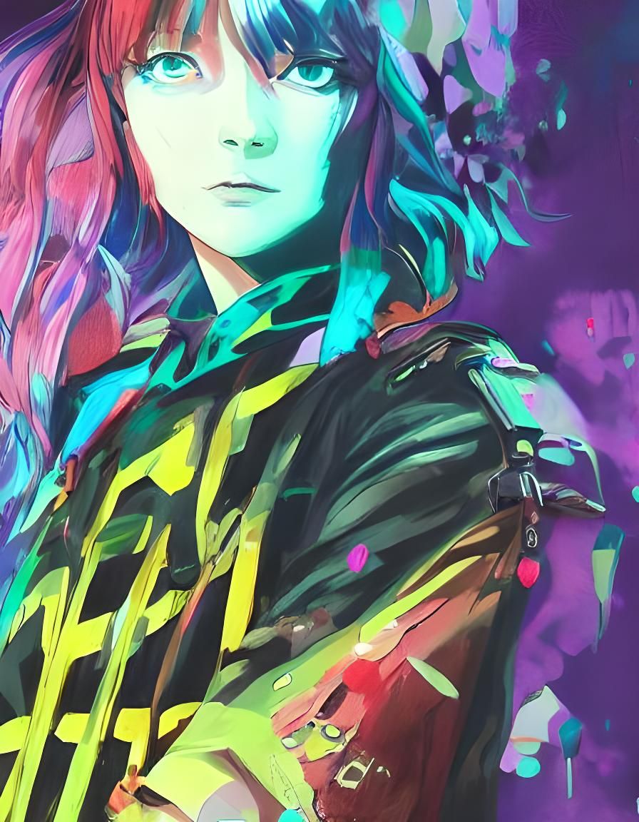 Cyberpunk Anime Portrait with Dynamic Lighting
