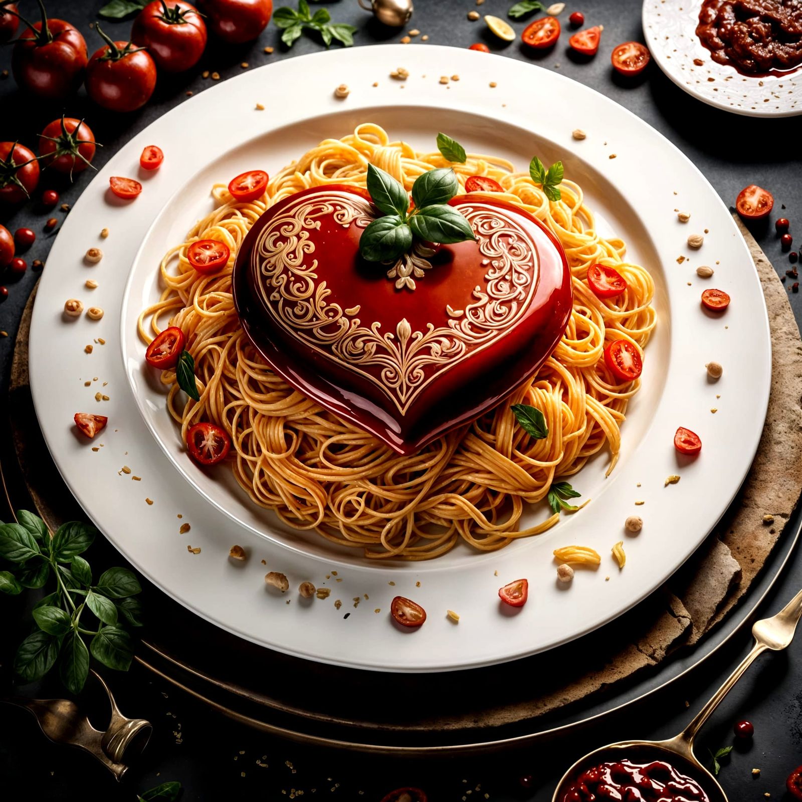 Whimsical Figure Leaping to Heart in Photorealistic Style