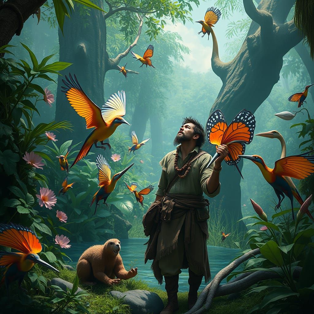 Fauna Communicator in Detailed Matte Painting Style