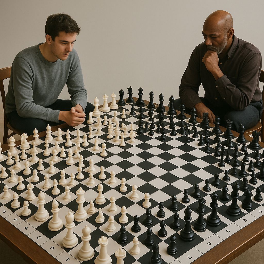 Massive Chess Game: 20x20 Board with Numerous Pieces