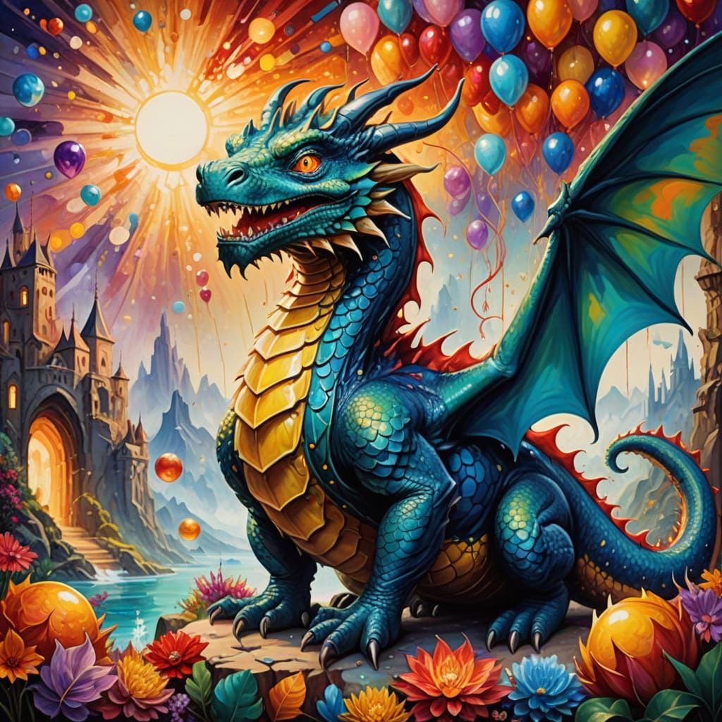 Whimsical Fantasy World of Chubby Dragons and Wonders