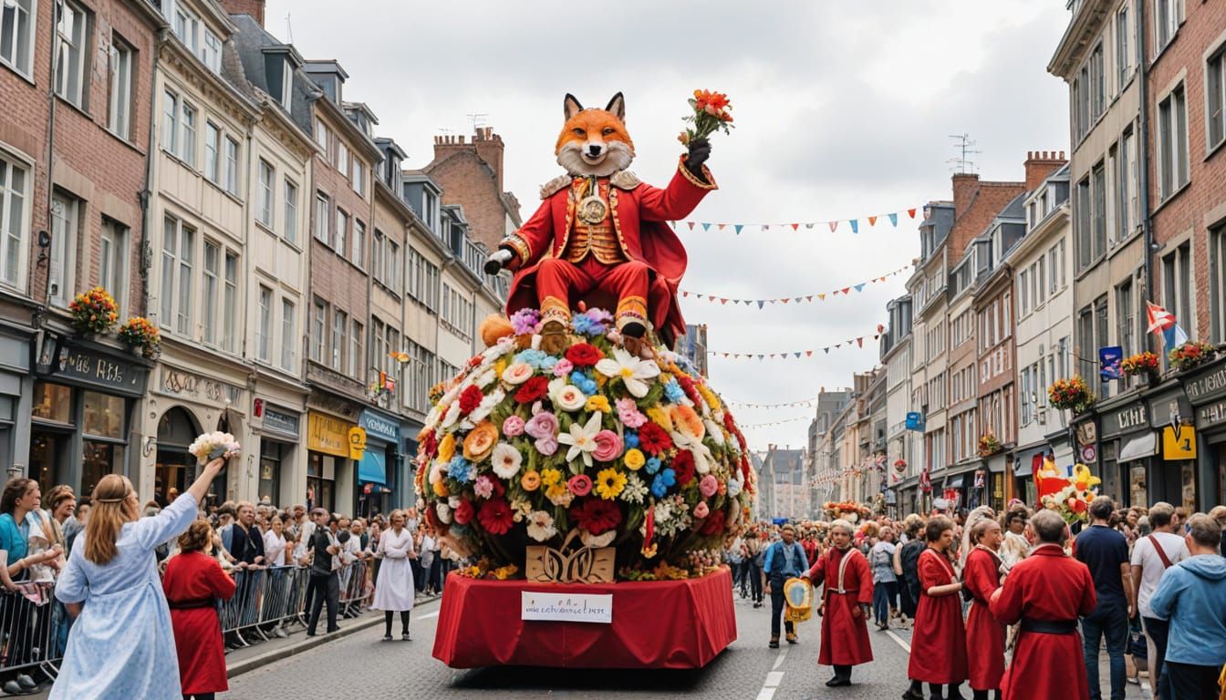 Lille Street Festival with Fox King Flower Float