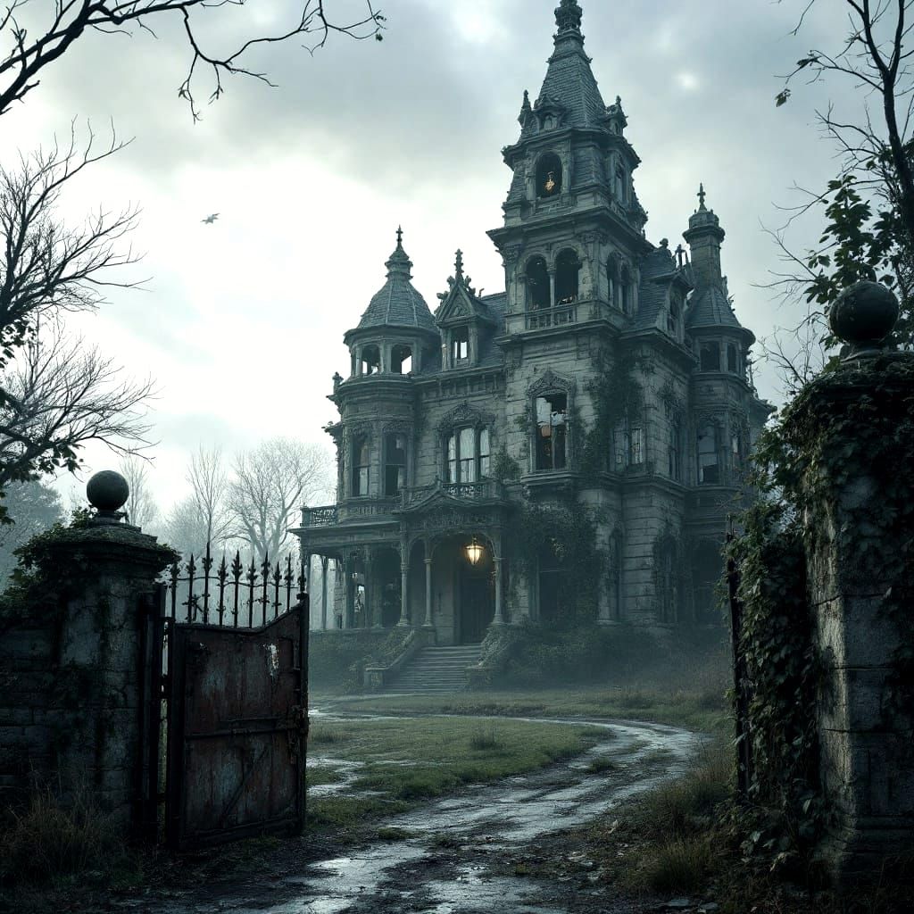 Dystopian Abandoned House Depicted in 3D