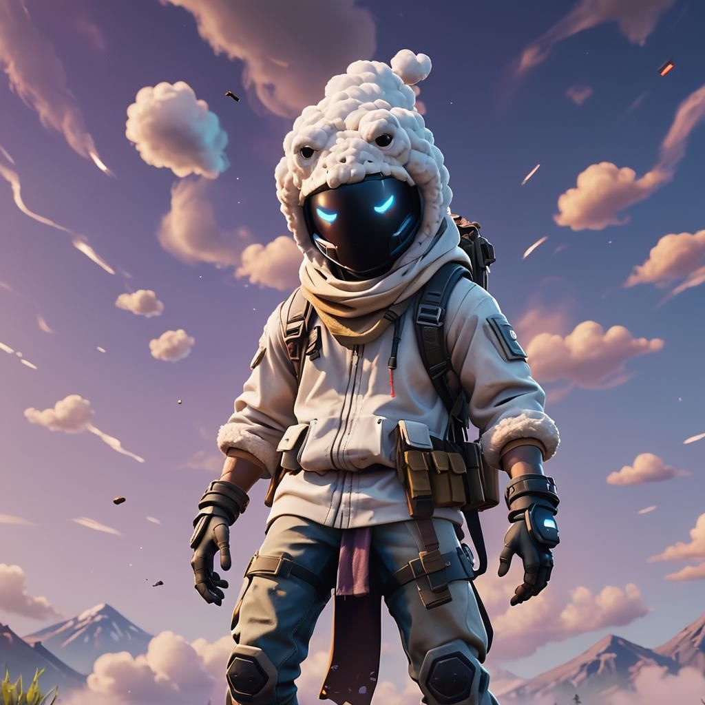 Cloud Figure with Cute Features in Cinematic Style