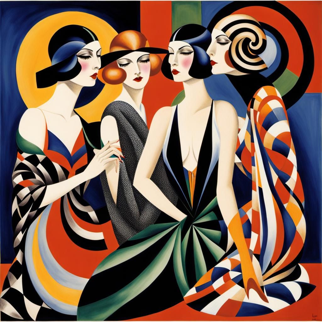 Elegant Art Deco Woman in Fantastical Style