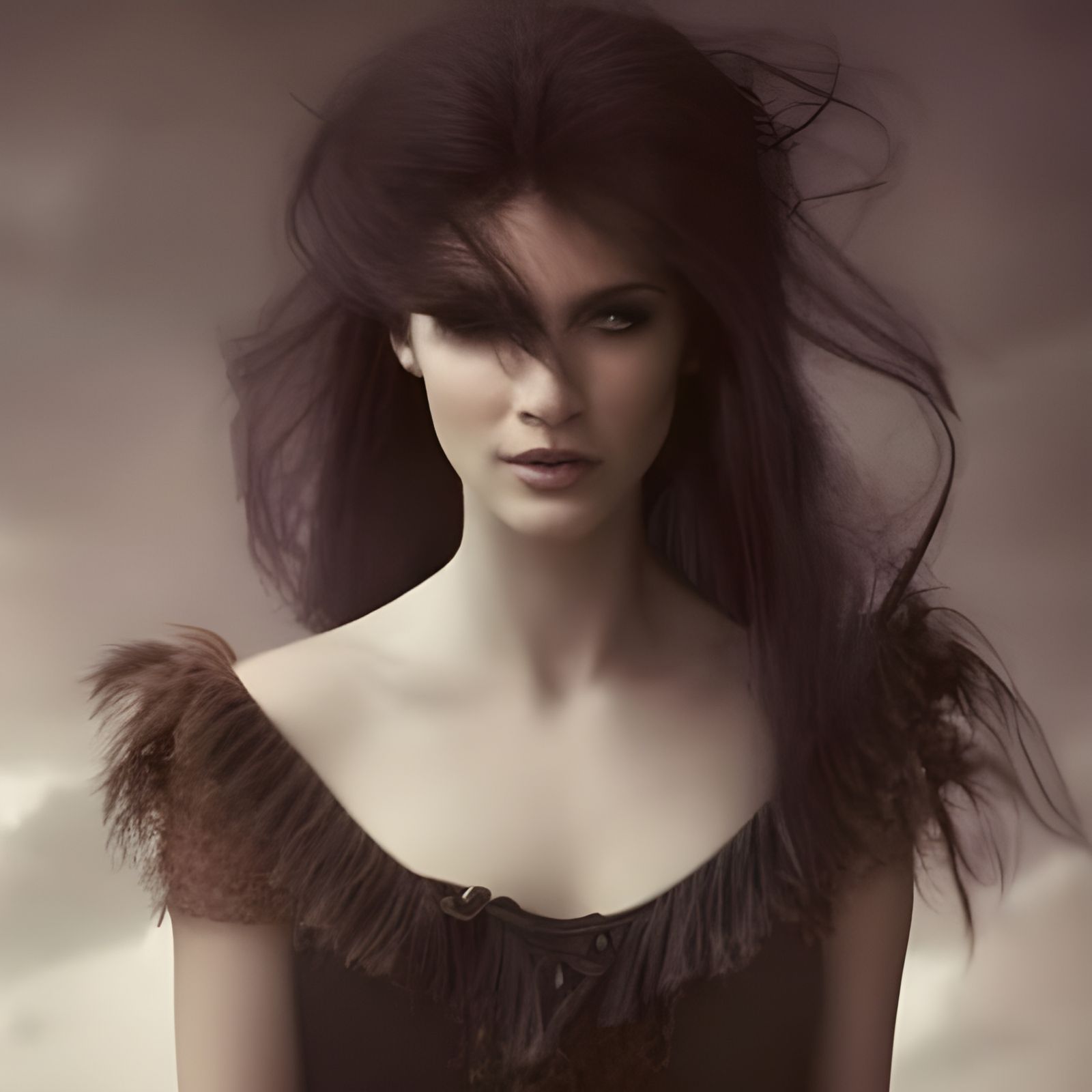 Witch on the Run with Beautiful Hair