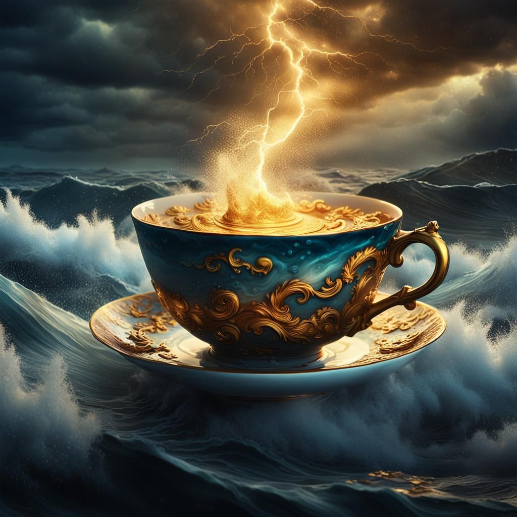 Stormy Teacup: Epic Digital Matte Painting