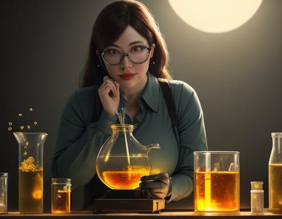 ASMR Close-Up of Nerdy Girl Doing Chemistry Experiments