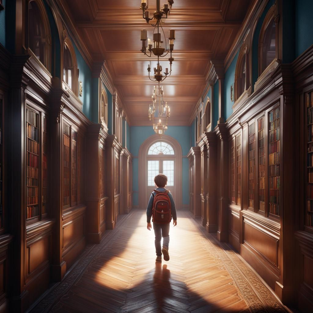 School Hallway Matte Painting in Unreal Engine 5