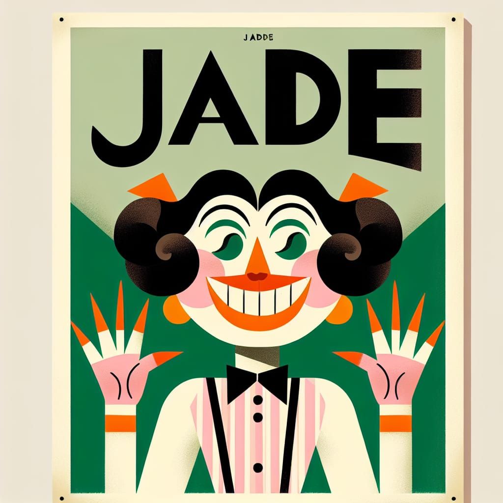 Whimsical Woman Poster in Mary Blair Style