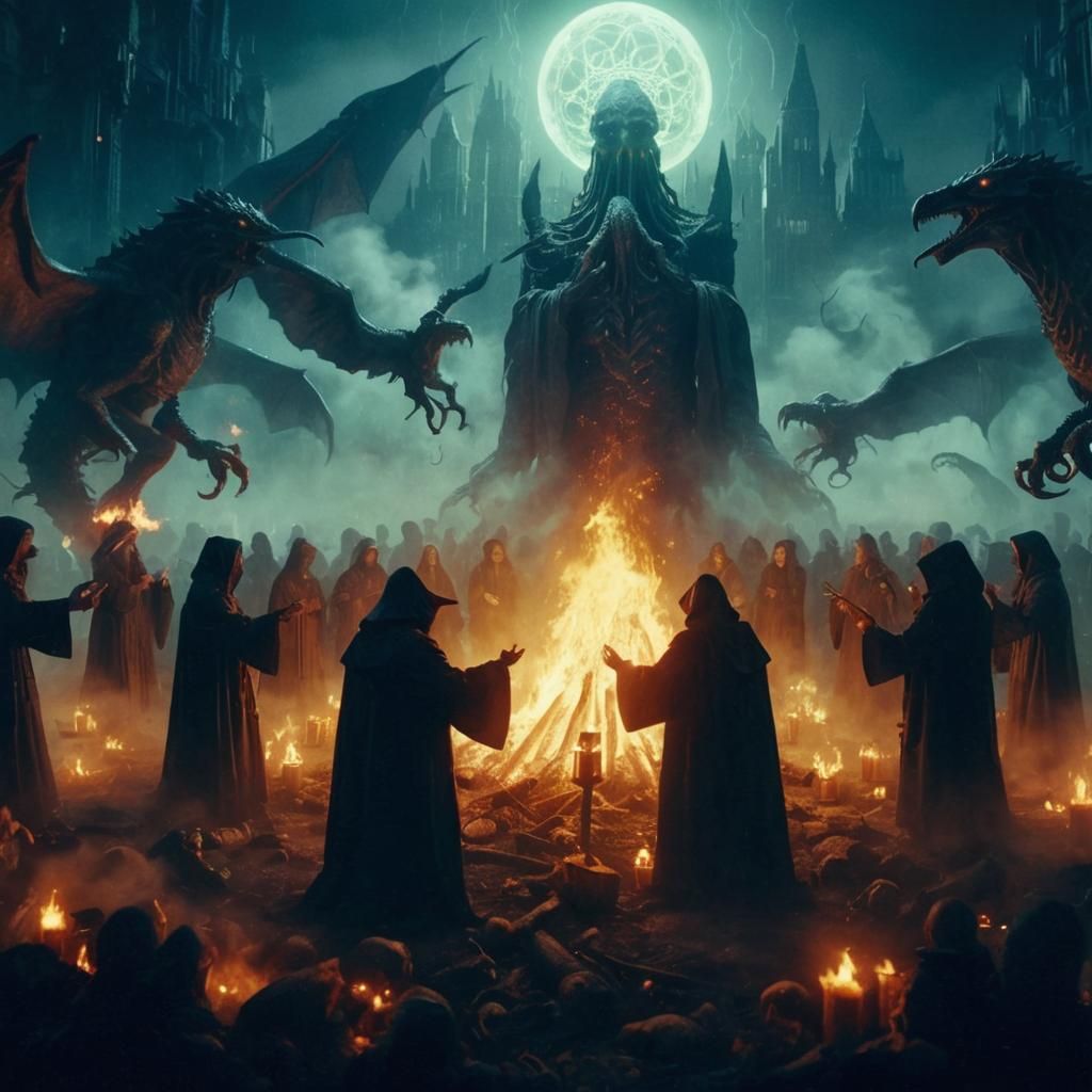 Lovecraftian Cult Worshipping Old Ones in R'lyeh
