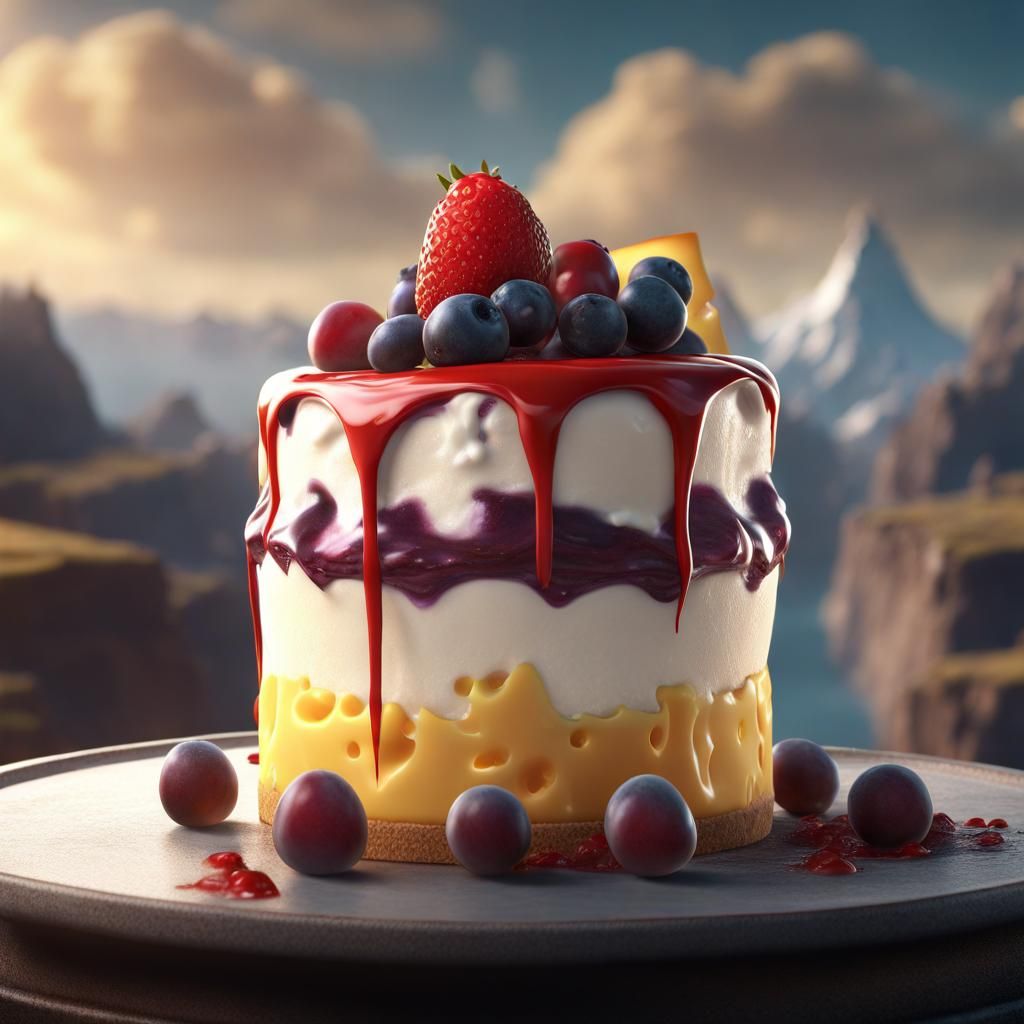 Hyperrealistic Cheesecake Portrait in 16K Resolution