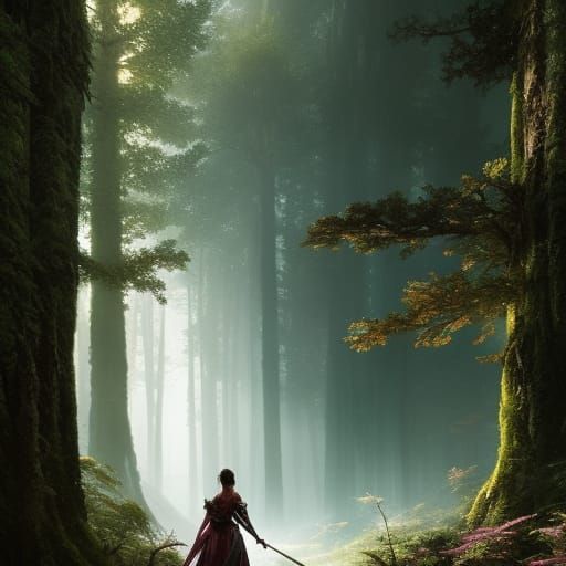 Princess vs Monster in Dark Fantasy Forest