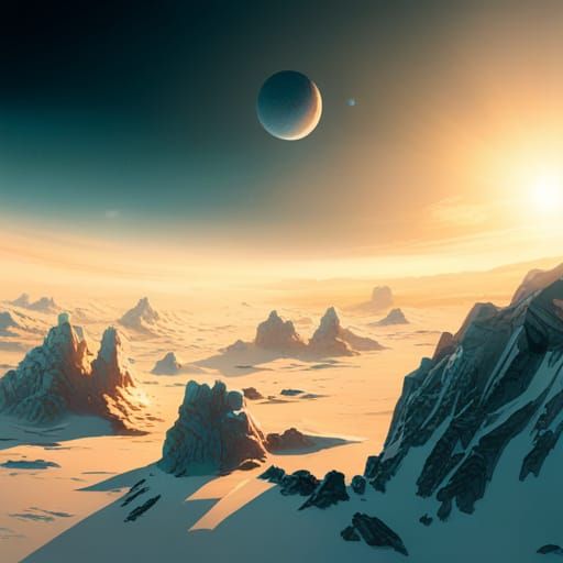Detailed Space Cafe on Asteroid with Spacemen