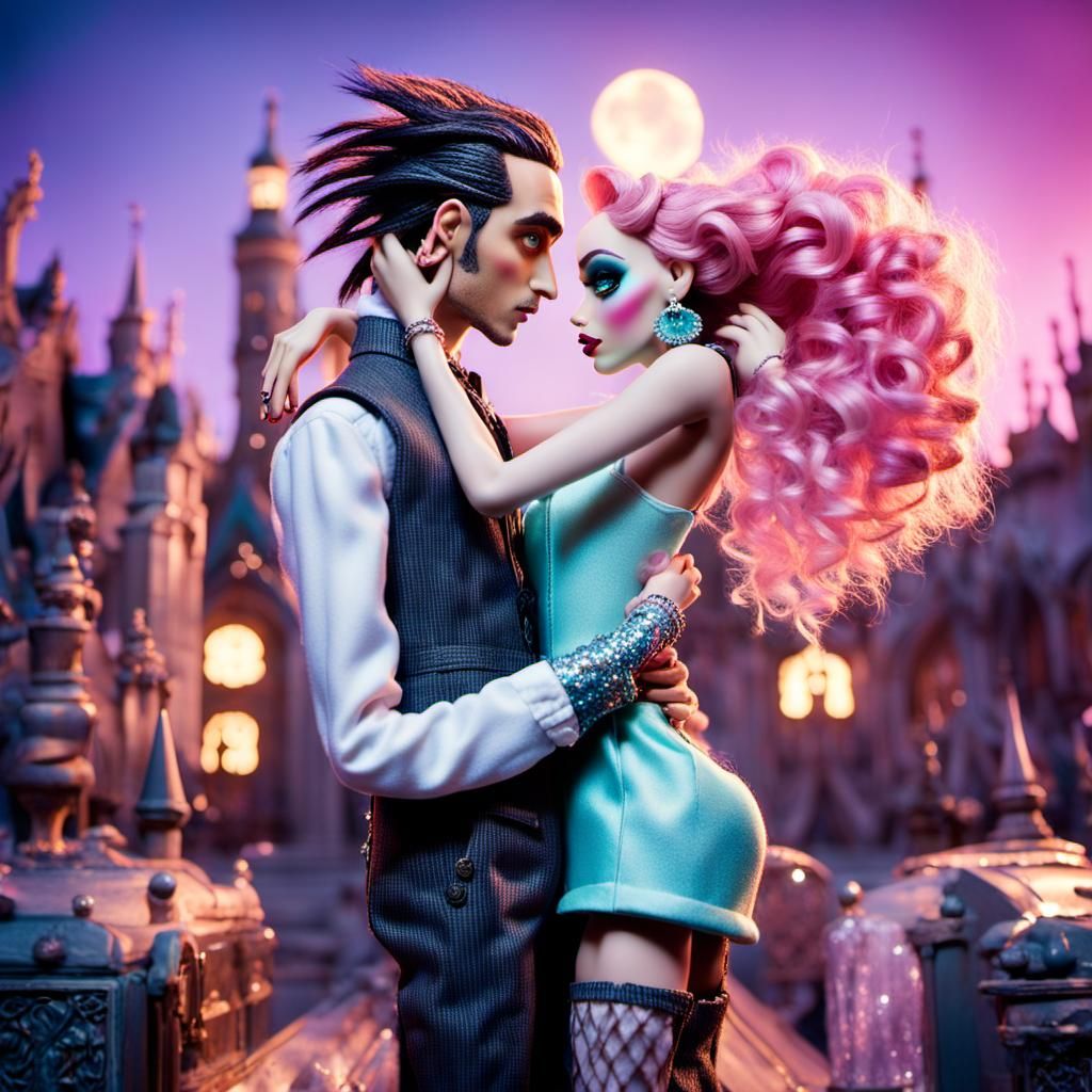 Bratz Dolls Style Portrait of a Teenage Couple