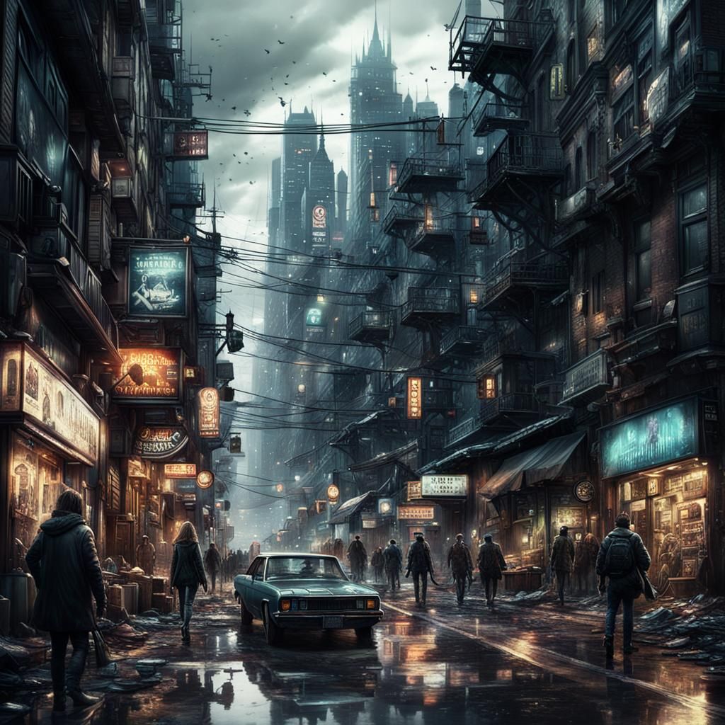 Splatterpunk City Streets: Digital Matte Painting