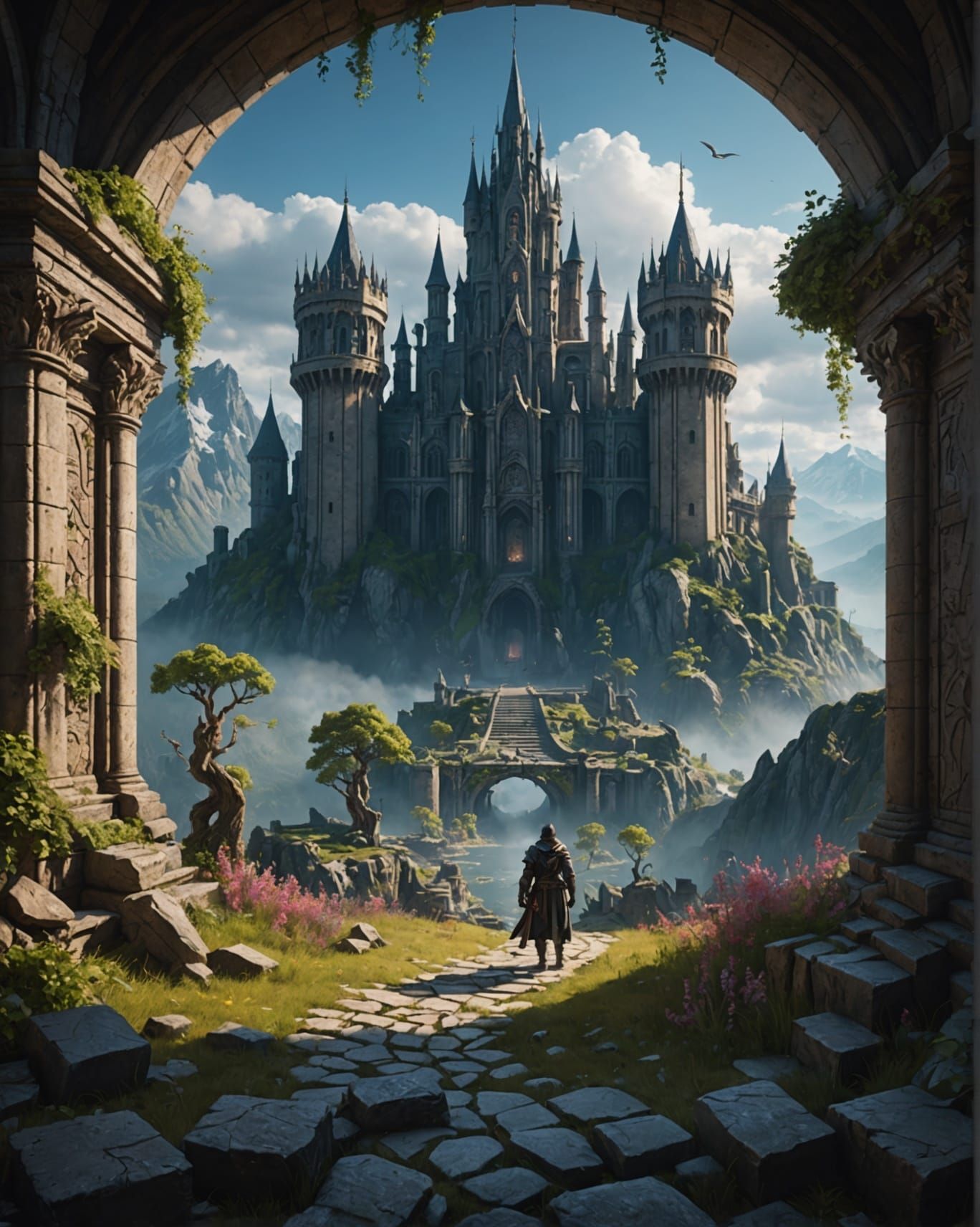 Inspirational Message as Detailed Matte Painting