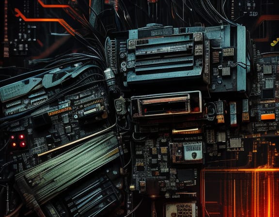 Glitch Art: Tangled Wires and Broken Machinery