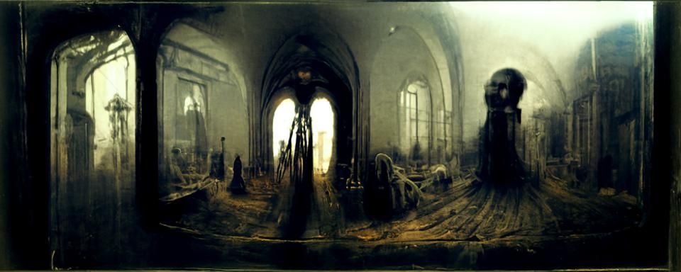 Ominous Shadow Figure in Gothic Horror Style