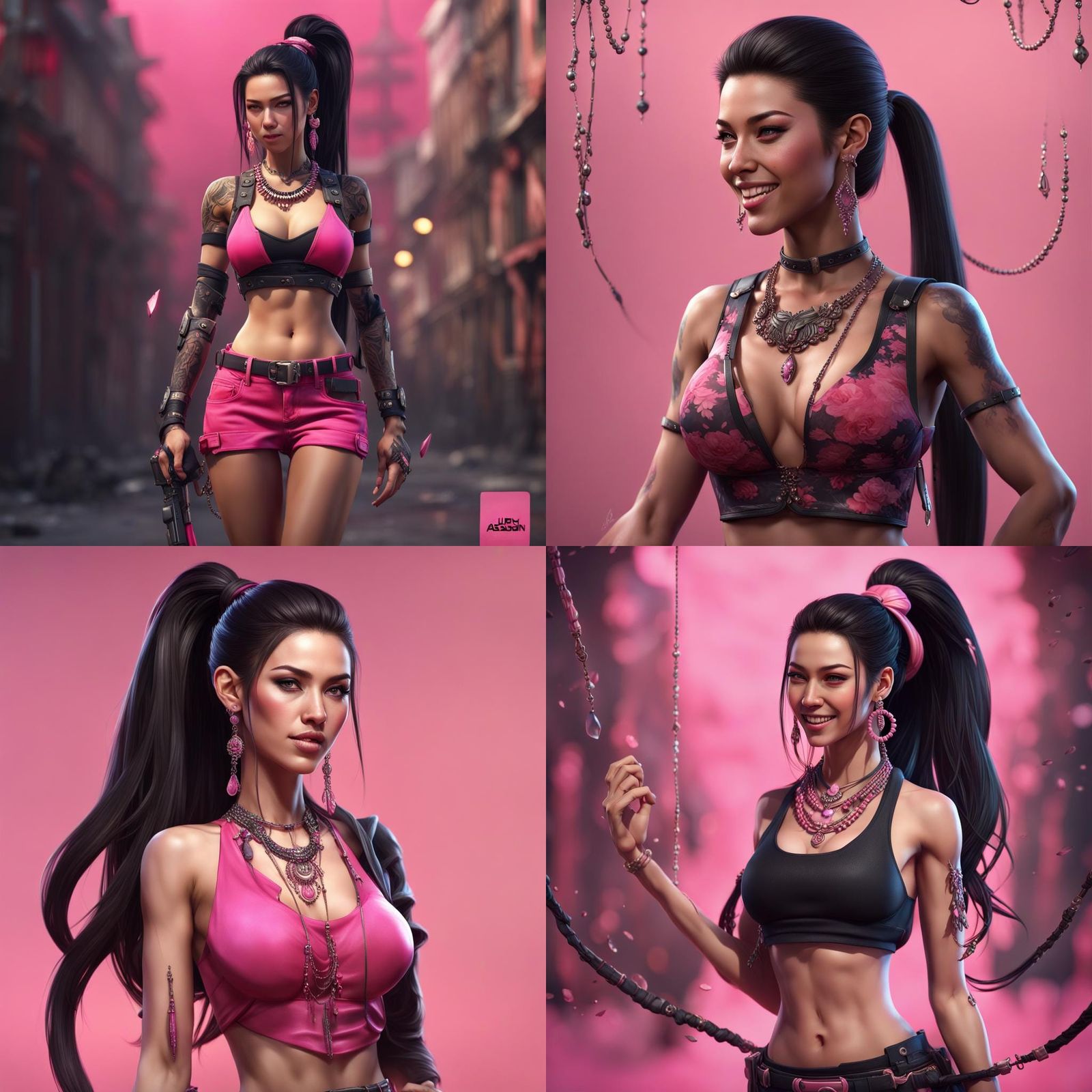 Cute Anime Assassin Model in Hyperrealistic Photoshoot