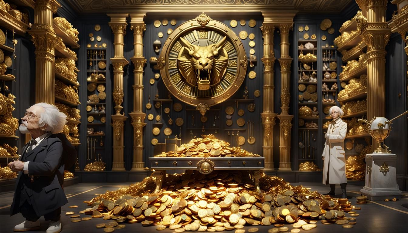 Gringotts Vault Overflowing with Gold: 3D Anime Art