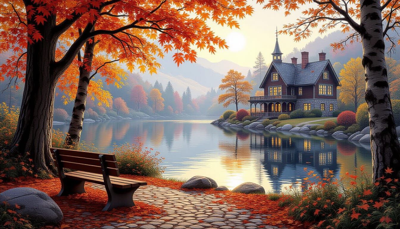 Breathtaking Autumn Haven With Kaleidoscopic Leaves