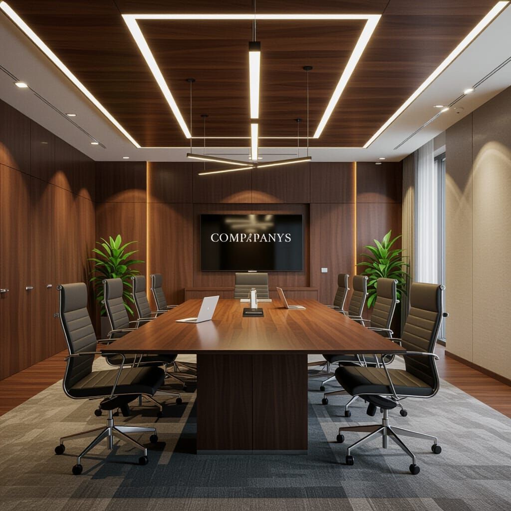 Ultrarealistic 3D Render of Modern Corporate Boardroom