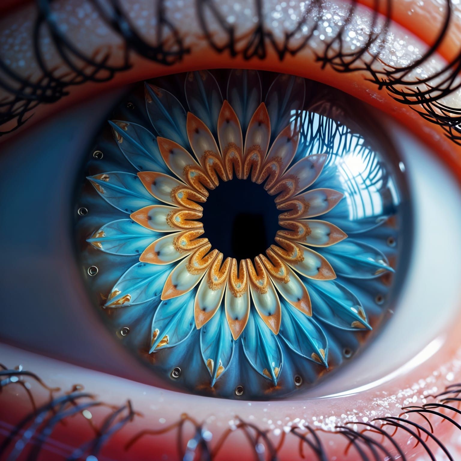Kaleidoscope Eye with Flower Pupil