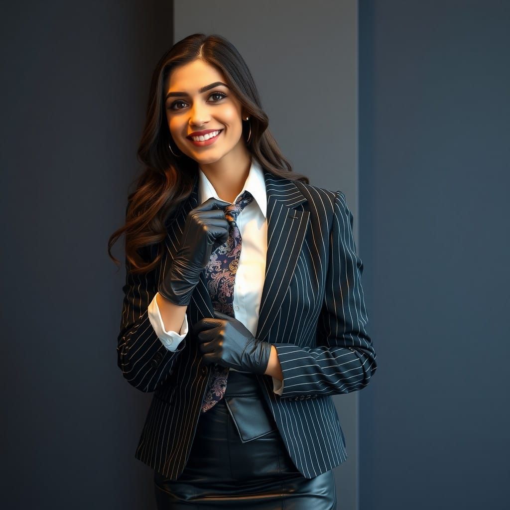 Elegant Preppy Iranian Woman in Formal Business Attire