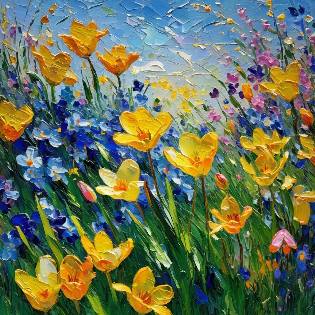 Vibrant Floral Tapestry in Soft Focus